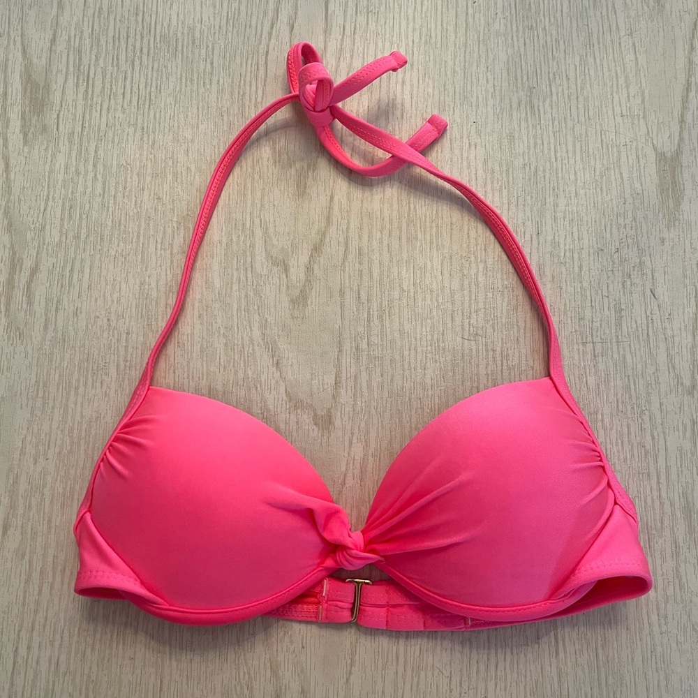 NEON PINK target push up bikini top size S